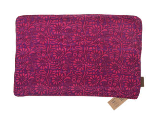 Seidenkissenbezug 60x40 cm in tiefem Burgunderrot mit dichtem orientalischem Blumenmuster für Sari-Kissenbezug Boho Vintage.