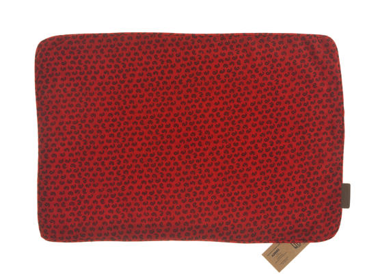 Unikt Silke pudebetræk 60x40 cm med rød bund og fint mørkerødt mønster, farverigt indisk sari pudebetræk i boheme orientalsk stil.