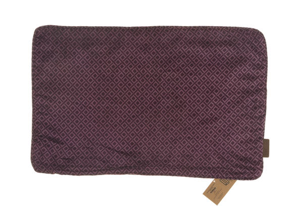 Unikt Silke pudebetræk 60x40 cm i bordeaux med tæt geometrisk diamantmønster i indisk etnisk boho vintage stil