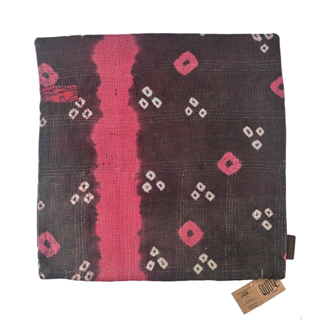 Sari-Kissenbezug 50x50 – Rosa & Schwarz