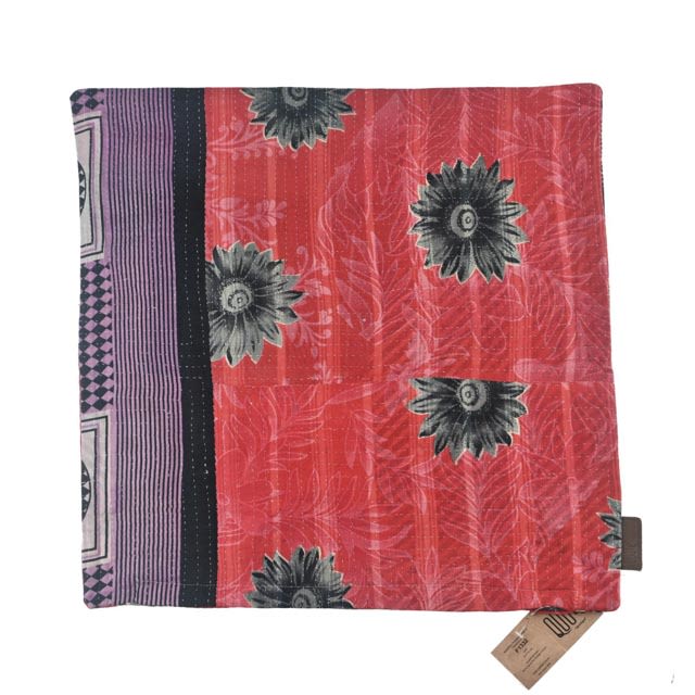 Sari-Kissenbezug 50x50 – Rot & Lila