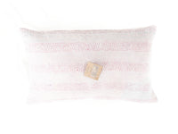 Sari pillowcase in white with fine pink patterns, unique Indian pillow in 30x50 cm (sari pillow / sari pillow)