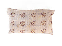 Einzigartiger Sari-Kissenbezug 30x50 cm mit farbenfrohen ethnischen Mustern in Grün, Beige und Dunkelblau/Schwarz, Boho- und Vintage-orientalischer Stil mit floralen und gestreiften Verzierungen (Sari-Kissen)