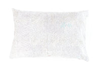 Sari pillowcase 60x40 with unique vintage bohemian pattern in cream, sand and light blue tones - colorful Indian pillowcase for sari pillow and sari cushions