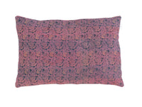 Sari-Kissenbezug 60x40 mit farbenfrohen Streifen in Türkis, Altrosa und Dunkelgrau, im indischen und Boho-Vintage-Stil mit ethnischem Muster und Upcycling-Sari-Look